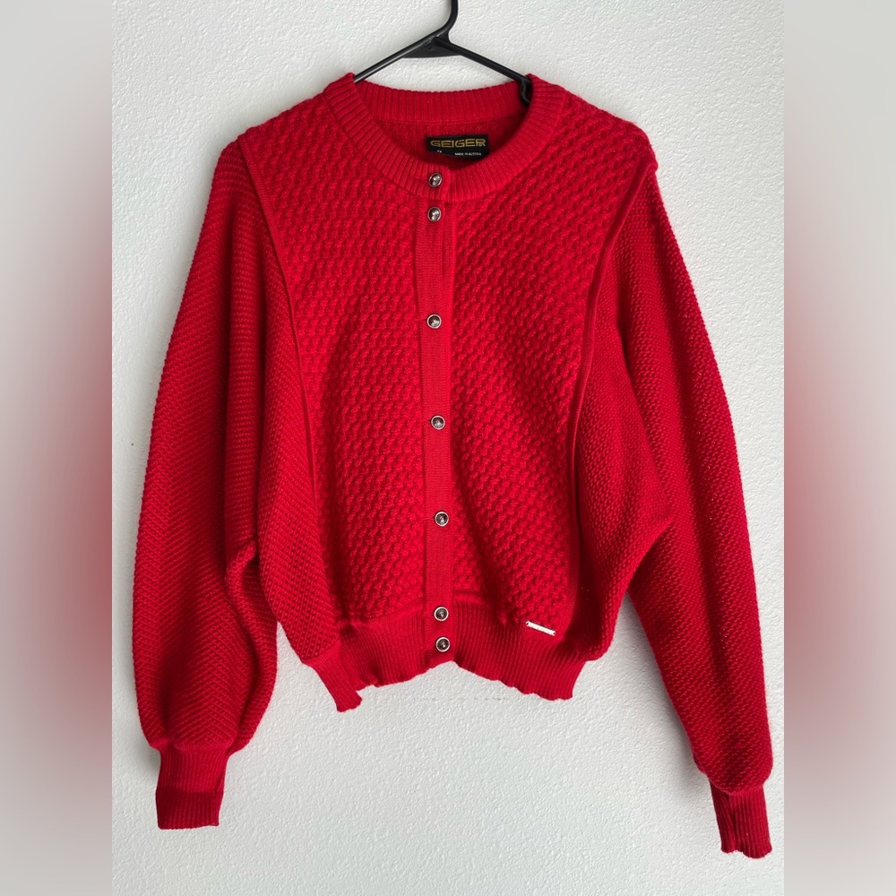 Vintage Geiger Of Austria Wool Cardigan Sweater
